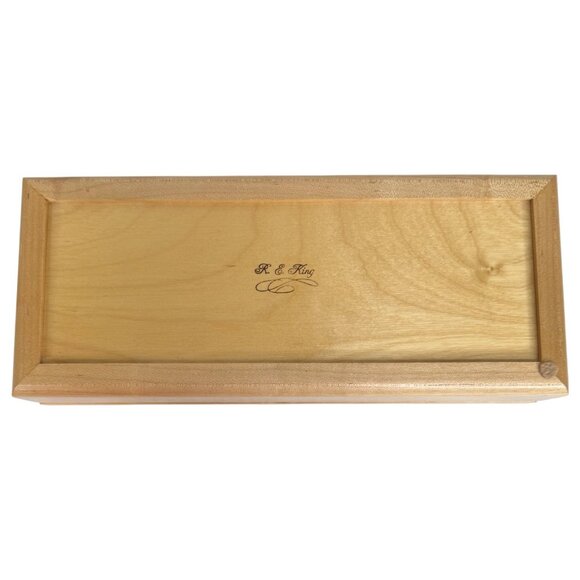 Hand Made Rectangle Wooden Jewelry Box Velvet Lining Hinged Lid Birdseye Maple - Picture 8 of 9